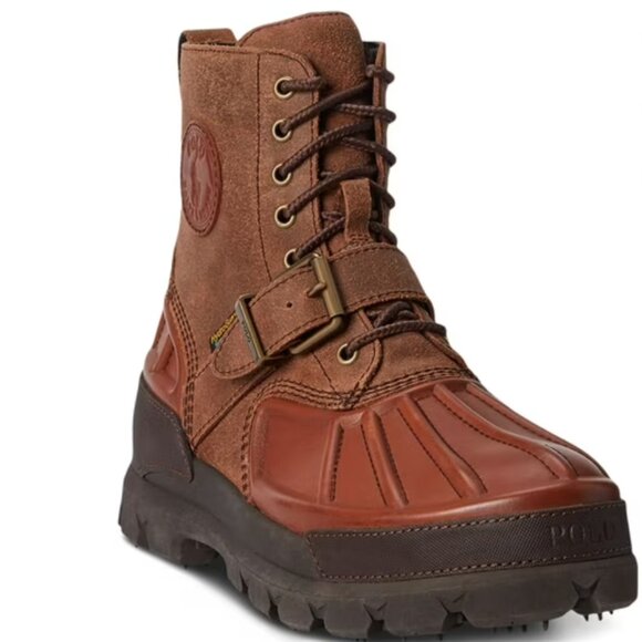 NWT Polo Ralph Lauren Oslo Low Suede 100% Leather Waterproof Boots  Brown - Picture 2 of 11
